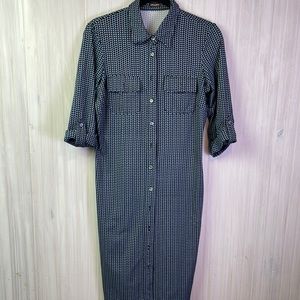 J. McLaughlin Green-ish/Blue-ish Midi Comfortable Dress